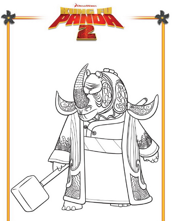 Plansa de colorat cu Kung Fu Panda 12 4